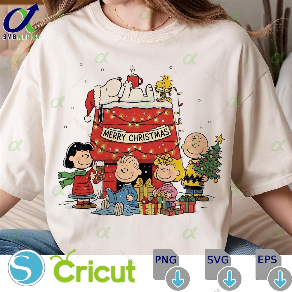 Christmas Cartoon Dog And Friends Png - Holiday Cartoon Dog Clipart Digital Download